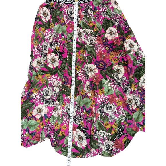 Anthropologie Maeve Banda Floral Maxi Skirt Pink  Green Pull-On Womens Size M - Picture 6 of 7